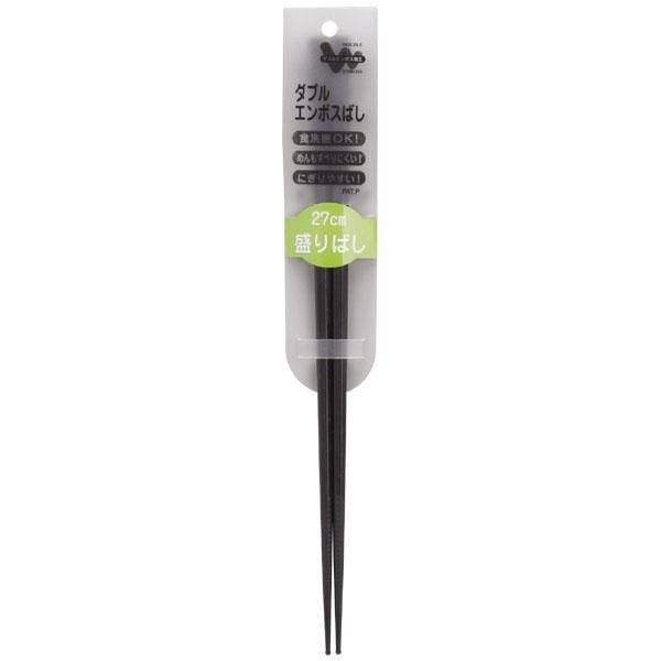 Akebono Japan Non-Slip Double-Embossed Moribashi Plating Chopsticks 27Cm Black-Kiichin - The #1 Place for Japanese Goods in Your Hand!