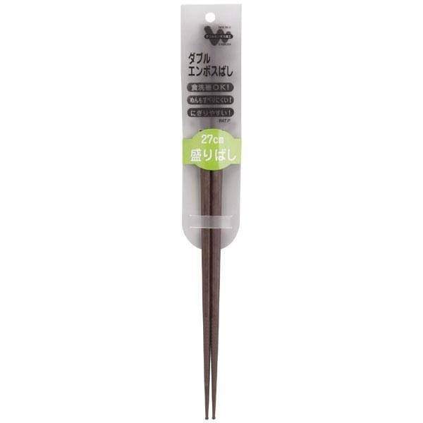 Akebono Brown 27Cm Japanese Non-Slip Double-Embossed Moribashi Plating Chopsticks-Kiichin - The #1 Place for Japanese Goods in Your Hand!