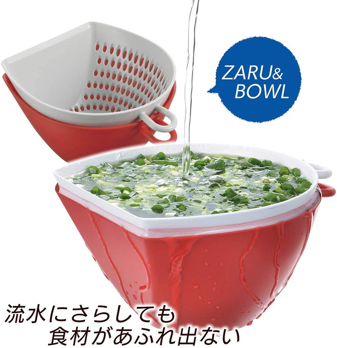 Akebono Sangyo MZ-3530 Colander Bowl Set 3 Bowls Tricolor L Japan Scale Hook Microwave Safe-Kiichin - The #1 Place for Japanese Goods in Your Hand!