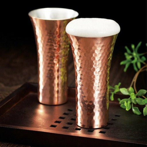 Asahi Copper Beer Glass Set - 380ml (2 Glasses)-Kiichin - The #1 Place for Japanese Goods in Your Hand!