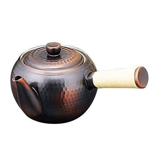 Asahi Japan Copper Kyusu Teapot 345ml with Filter and Horizontal Rattan Handle-Kiichin - The #1 Place for Japanese Goods in Your Hand!