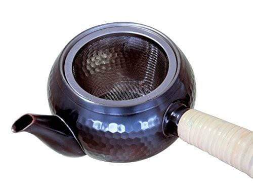 Asahi Japan Copper Kyusu Teapot 345ml with Filter and Horizontal Rattan Handle-Kiichin - The #1 Place for Japanese Goods in Your Hand!