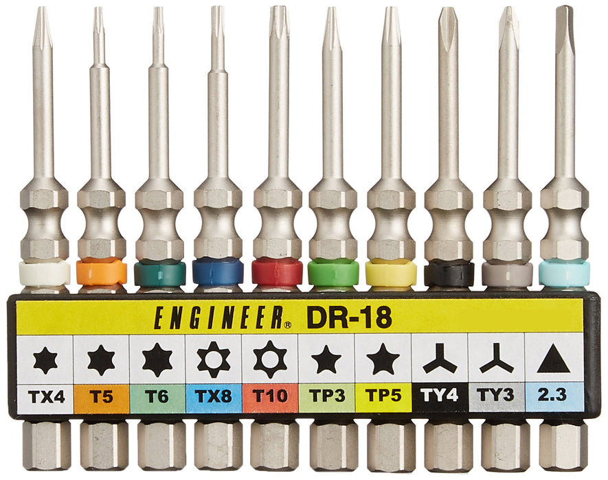 Engineer Screw Bit Set 10pc DR-18-Kiichin - The #1 Place for Japanese Goods in Your Hand!