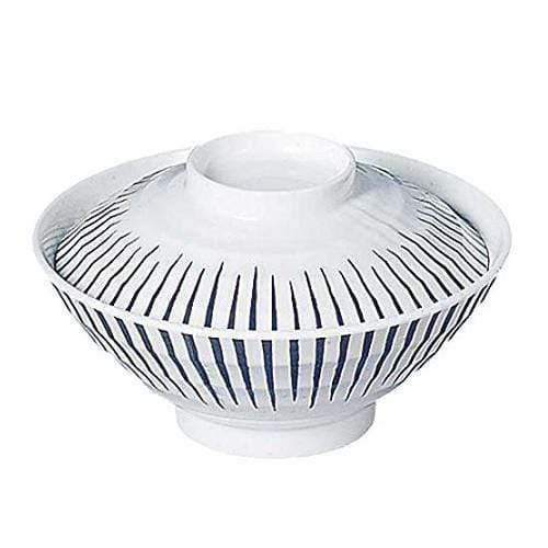 Entec Tokusa Pattern Melamine Donburi Rice Bowl 14.4Cm Lid - Enhance Your Dining Experience-Kiichin - The #1 Place for Japanese Goods in Your Hand!