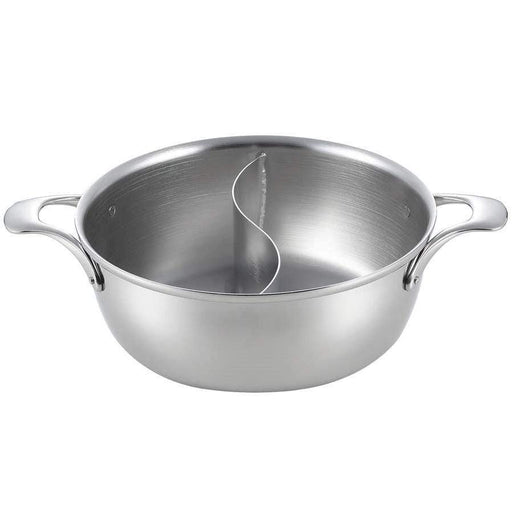 Fujinos 3-Ply Stainless Steel Japan Induction Shabu Shabu Hot Pot Divider Casserole - Premium Quality Cookware-Kiichin - The #1 Place for Japanese Goods in Your Hand!