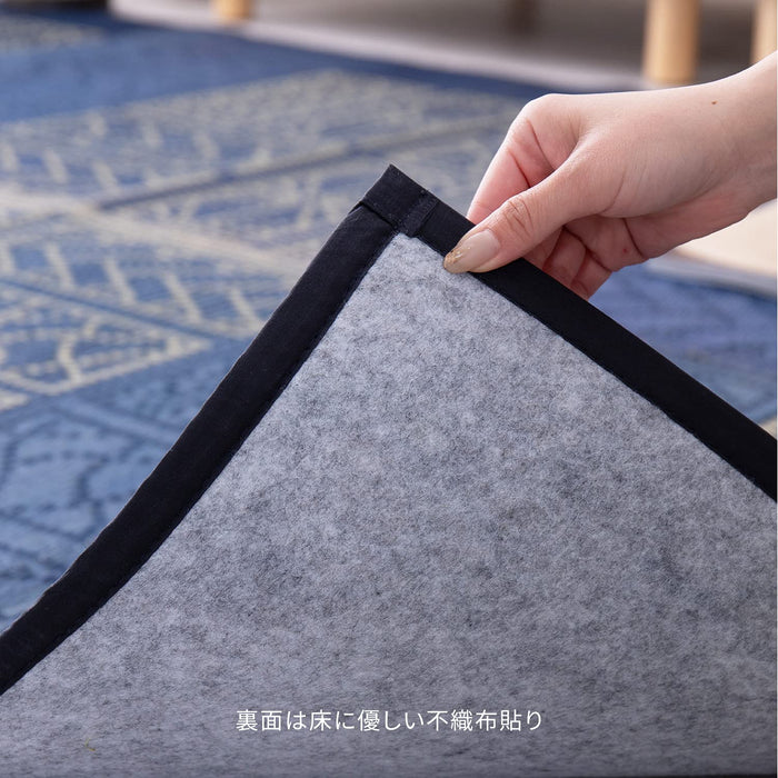 Hagihara Igusa Brown Japanese Pattern Ise Rug - 176x176cm-Kiichin - The #1 Place for Japanese Goods in Your Hand!