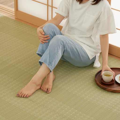 Hagihara Hanagoza Rug - Japanese Green Tatami Mats - Washable - 174X174Cm - Cool Breeze-Kiichin - The #1 Place for Japanese Goods in Your Hand!