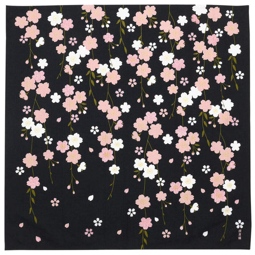 Hama Pattern Furoshiki 50Cm - Black Japan Cherry Blossoms-Kiichin - The #1 Place for Japanese Goods in Your Hand!