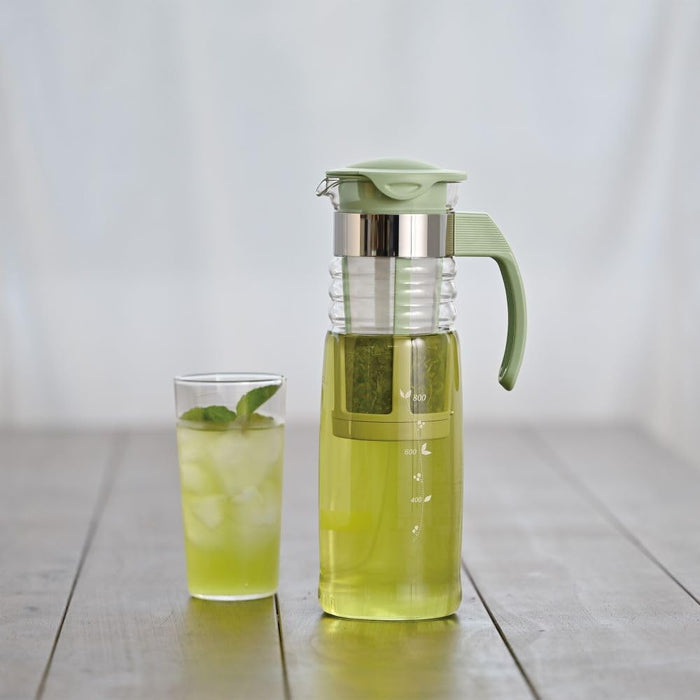 Hario HCC-12-SG Cold Brew Tea Pot 1200ml Smoky Green Japan-Kiichin - The #1 Place for Japanese Goods in Your Hand!