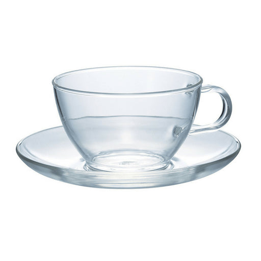 Premium Hario Glass Teacup & Saucer Set - 230ml Capacity-Kiichin - The #1 Place for Japanese Goods in Your Hand!