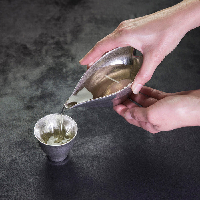 Hiracle Tinware Sakura Katakuchi Sake Server - Elegant and Functional Beverage Pourer-Kiichin - The #1 Place for Japanese Goods in Your Hand!