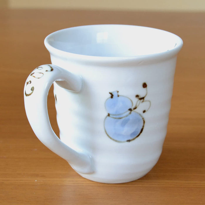 Arita Ware Hanaroku Gourd Blue Hyakuju Noshi Mug - Wooden Box & Message Card Included-Kiichin - The #1 Place for Japanese Goods in Your Hand!