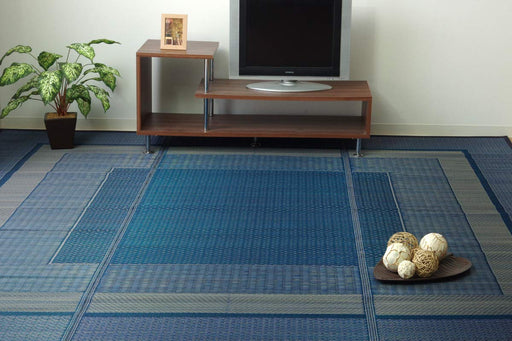 Ikehiko Corporation Japan Navy Backed Rush Rug Carpet 191X250Cm-Kiichin - The #1 Place for Japanese Goods in Your Hand!