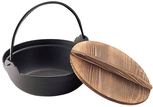 Ikenaga Iron Works 27Cm Iron Pot with Wooden Lid for 3-4 People - Authentic Japanese Gourmet Cookware-Kiichin - The #1 Place for Japanese Goods in Your Hand!