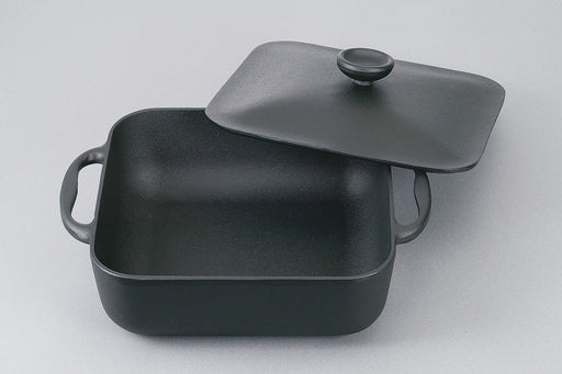Iwachu Japan Square Pan Shallow & Deep Pot Set - Black Nambu Tekki 21700-Kiichin - The #1 Place for Japanese Goods in Your Hand!