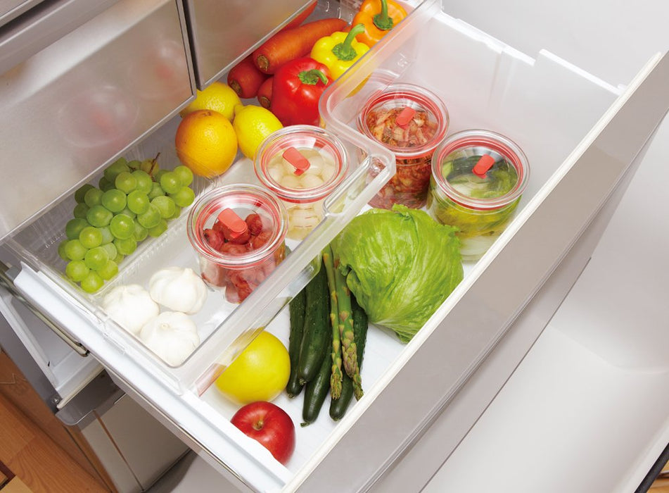 Iwaki Japan Kbt7003M-R Glass Airtight Canister 1.45L 4Pcs - 12.4Cm Dia 18.1Cm H-Kiichin - The #1 Place for Japanese Goods in Your Hand!