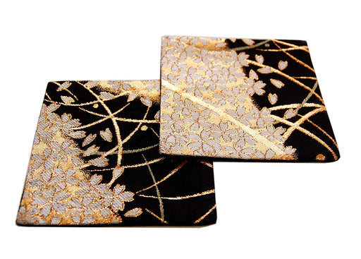 Shinsendo Gold Brocade Kimono Coaster Set (Miyabi Miyabi) - Authentic Japanese Design-Kiichin - The #1 Place for Japanese Goods in Your Hand!