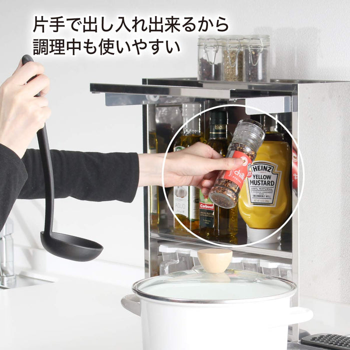 Kawaguchi Koki 10 Cup Stainless Steel Spice Rack - Tsubamesanjo Japan-Kiichin - The #1 Place for Japanese Goods in Your Hand!