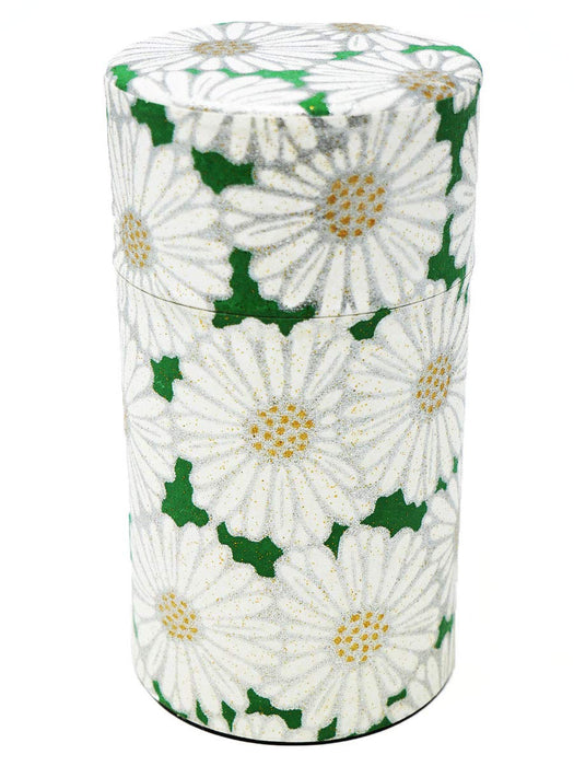 Kitsusako Yuzen Tea Canister - 150Ml Tea Caddy (Green)-Kiichin - The #1 Place for Japanese Goods in Your Hand!