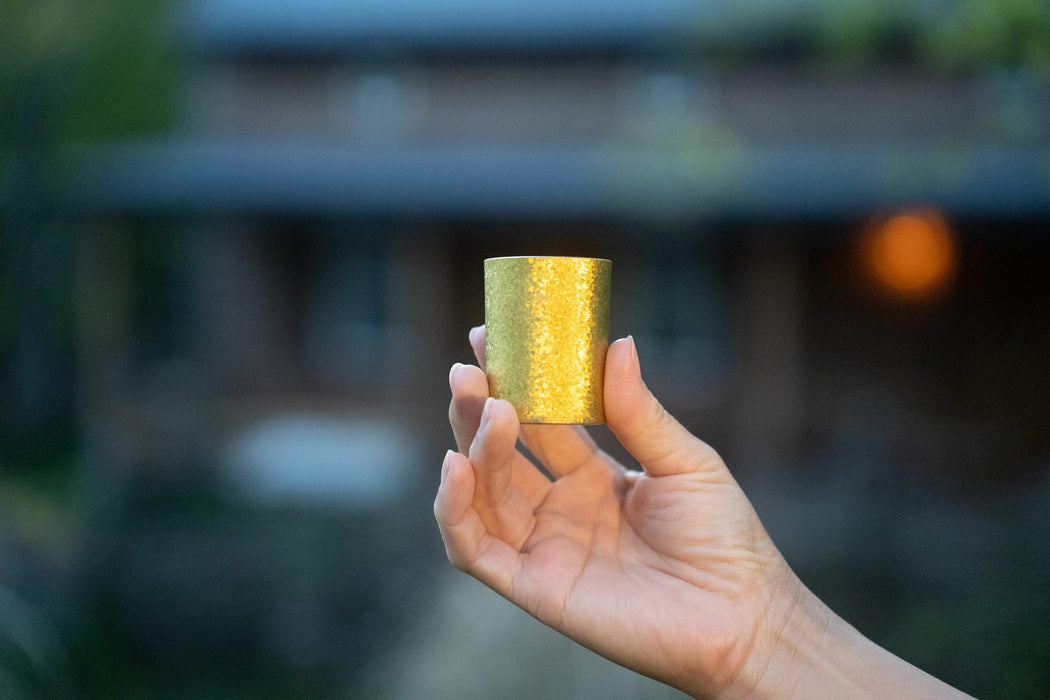 Japanese Laugh Wrinkles Guitan Titanium Sake Cup Pair in Paulownia Box-Kiichin - The #1 Place for Japanese Goods in Your Hand!