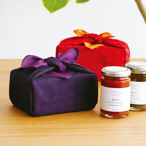 Musubi Furoshiki 45Cm Rikyu Plum Red Orange Japan 10215-103-Kiichin - The #1 Place for Japanese Goods in Your Hand!