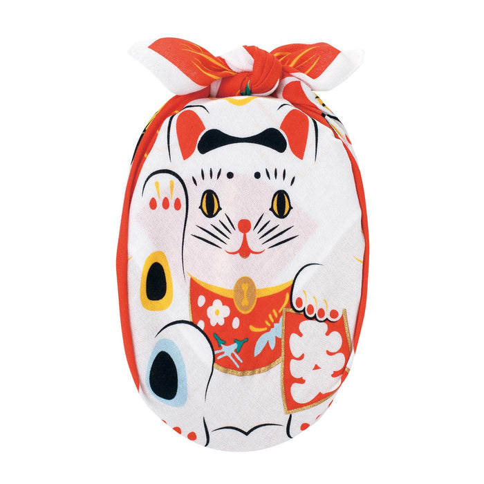 Musubi Furoshiki 48Cm Maneki Neko Kohaku - Made In Japan 20464-105-Kiichin - The #1 Place for Japanese Goods in Your Hand!