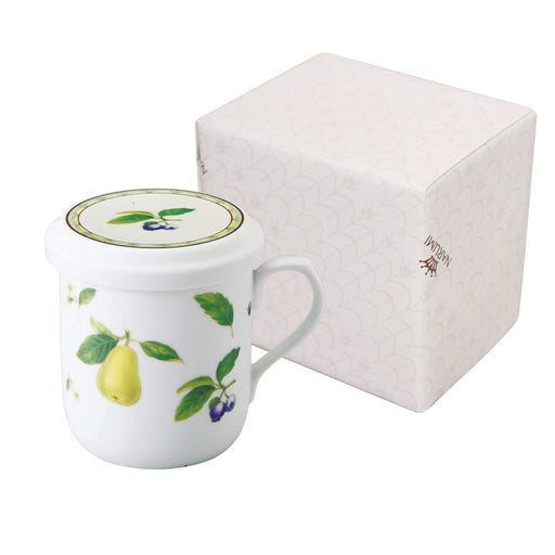 Narumi Pear Mug with Lid, Tea Strainer & Microwave Safe-Kiichin - The #1 Place for Japanese Goods in Your Hand!