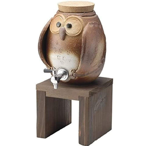 Nishiyama Shigaraki Owl Shochu Server G5-3304 - Authentic Japanese Craftsmanship-Kiichin - The #1 Place for Japanese Goods in Your Hand!