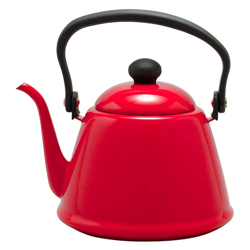 Noda Horo 2L Red Enamelware Induction Pour Over Kettle-Kiichin - The #1 Place for Japanese Goods in Your Hand!