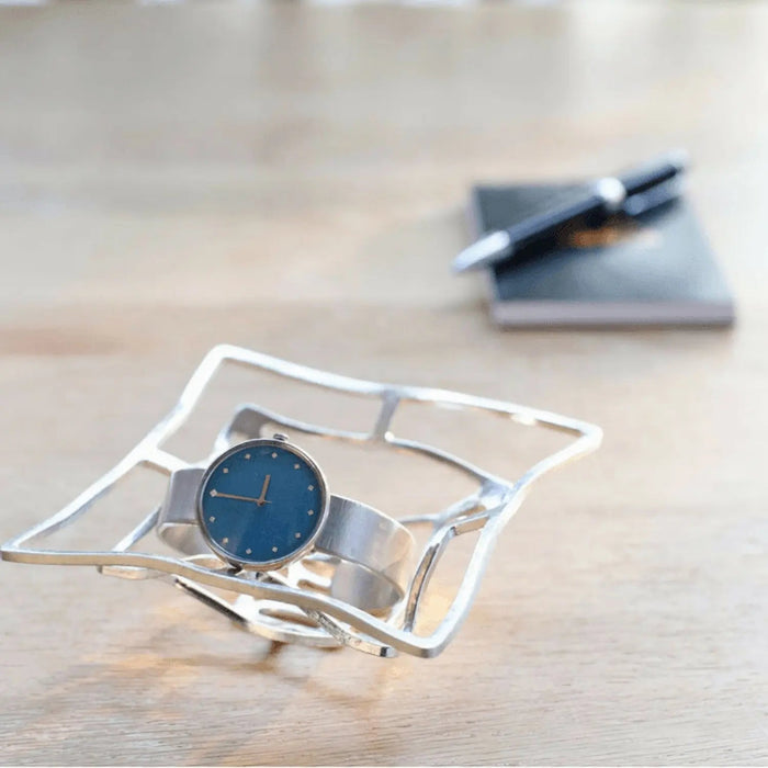 Nousaku Square 120x120mm Hand-Crafted Tinware Folding Basket-Kiichin - The #1 Place for Japanese Goods in Your Hand!