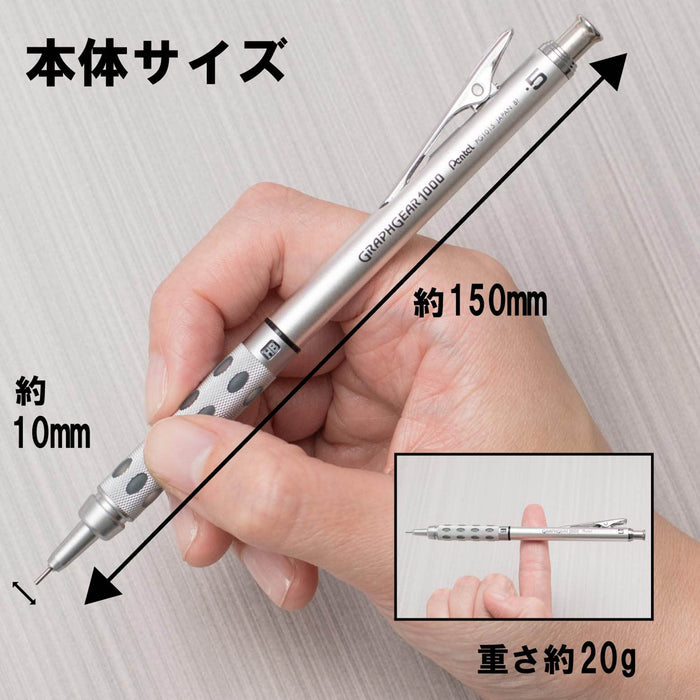 Pentel Graph Gear 1000 0.5mm Mechanical Pencil - Silver, Made in Japan-Kiichin - The #1 Place for Japanese Goods in Your Hand!
