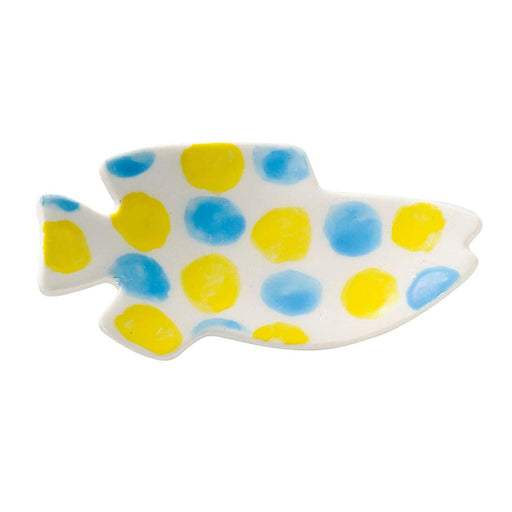Leo Lionni Aito Swimmy Bean Plate 8x4cm Blue/Yellow Japan 278219-Kiichin - The #1 Place for Japanese Goods in Your Hand!