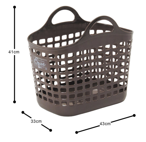 Sanko Plastic Laundry Basket No.1 - Brown, Made in Japan-Kiichin - The #1 Place for Japanese Goods in Your Hand!