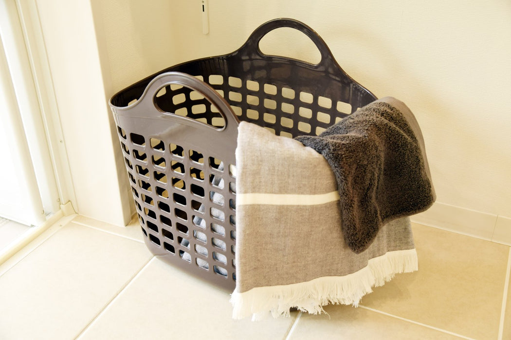 Sanko Plastic Laundry Basket No.1 - Brown, Made in Japan-Kiichin - The #1 Place for Japanese Goods in Your Hand!