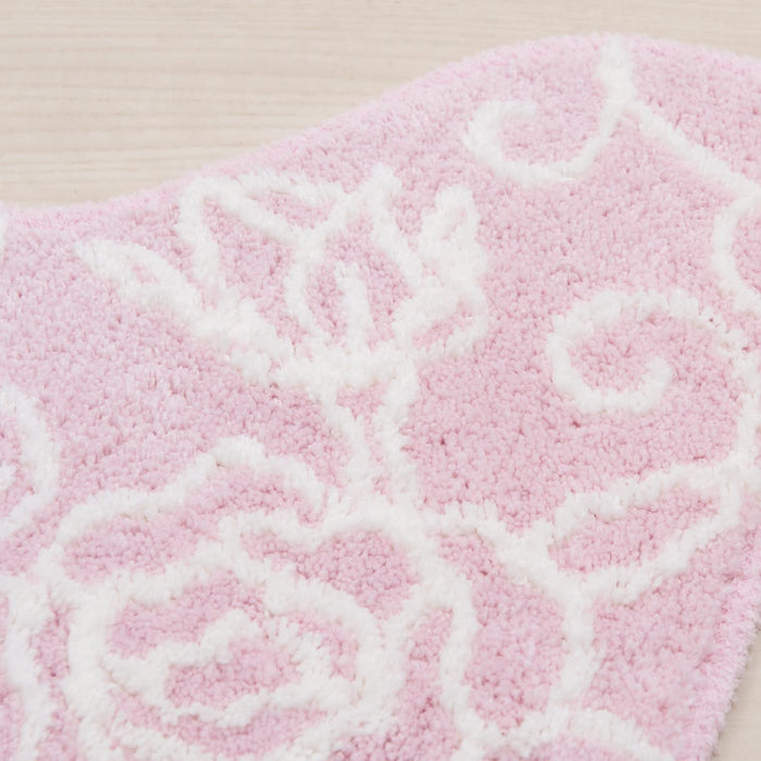 Senko Japan Clear Rose Toilet Mat - 60X60Cm - Light Pink - 87838-Kiichin - The #1 Place for Japanese Goods in Your Hand!