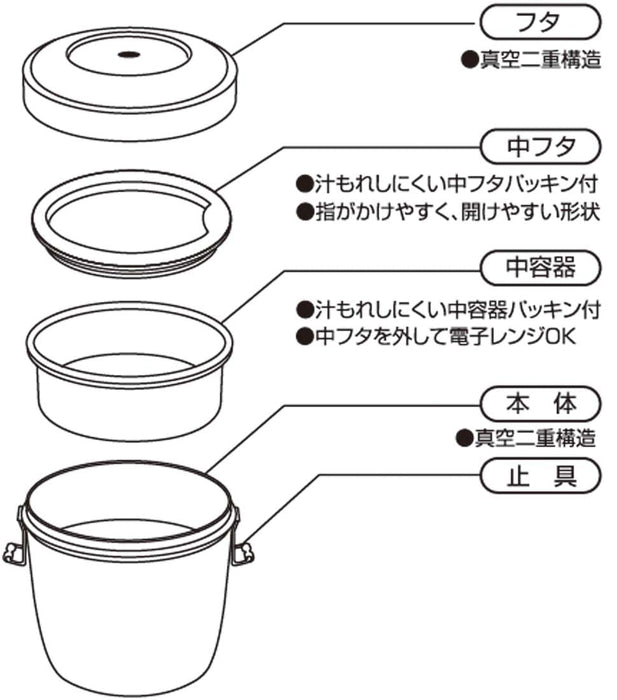 Skater Japan 800Ml Bento Box - Insulated Stainless Steel - Antibacterial - Blue (Stlbd8Ag-A)-Kiichin - The #1 Place for Japanese Goods in Your Hand!