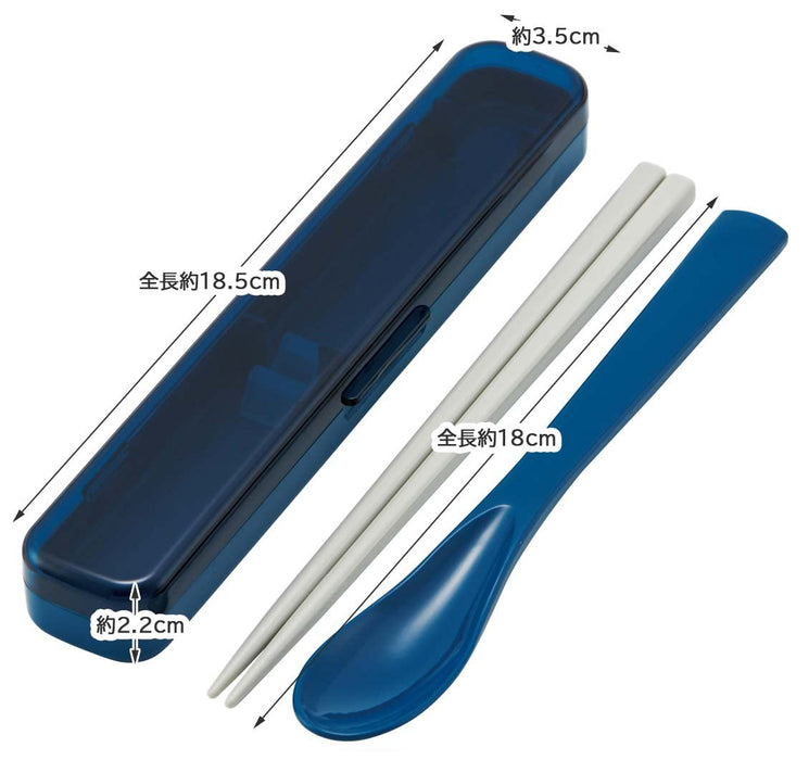 Skater 18cm Spoon Chopsticks Box CAC1AAG-A Antibac Ocean Blue for Adults Women-Kiichin - The #1 Place for Japanese Goods in Your Hand!