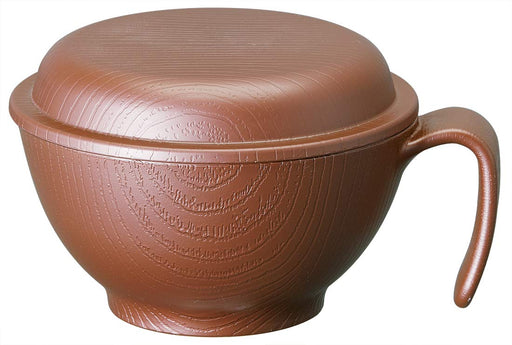 Skater Rice Bowl 370ml Wood Grain Fluffy Lid Handle Brown Japan Nbls1Hf-Kiichin - The #1 Place for Japanese Goods in Your Hand!