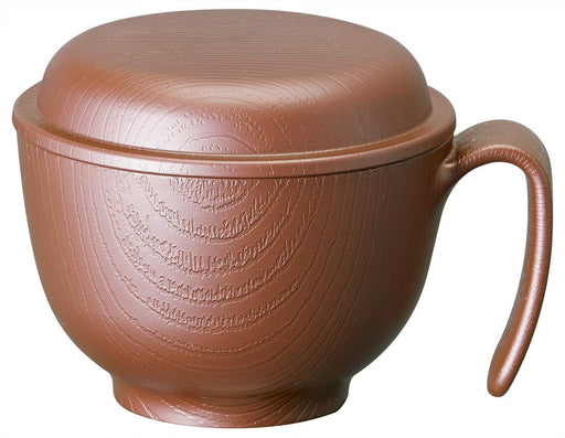 Skater Soup Bowl Wood Grain Fluffy Lid Handle Brown Japan 340Ml Nbls2Hf-Kiichin - The #1 Place for Japanese Goods in Your Hand!