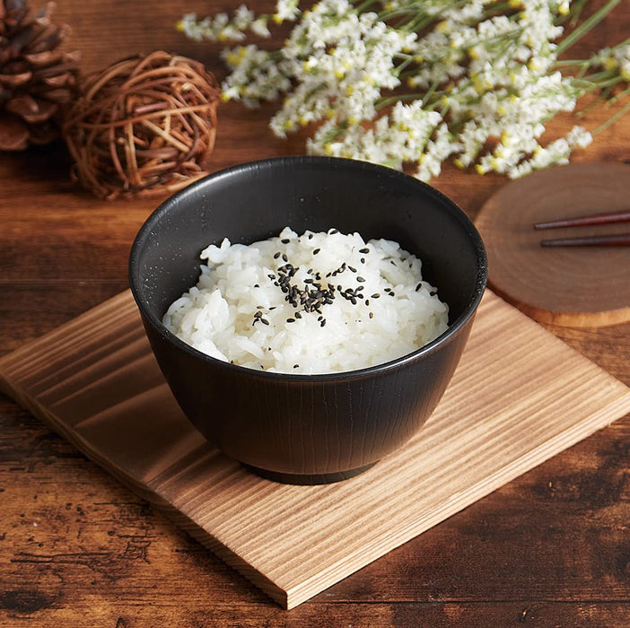 Skater NBLS1 Wood Grain Tea Bowl 370ml Black Japan-Kiichin - The #1 Place for Japanese Goods in Your Hand!