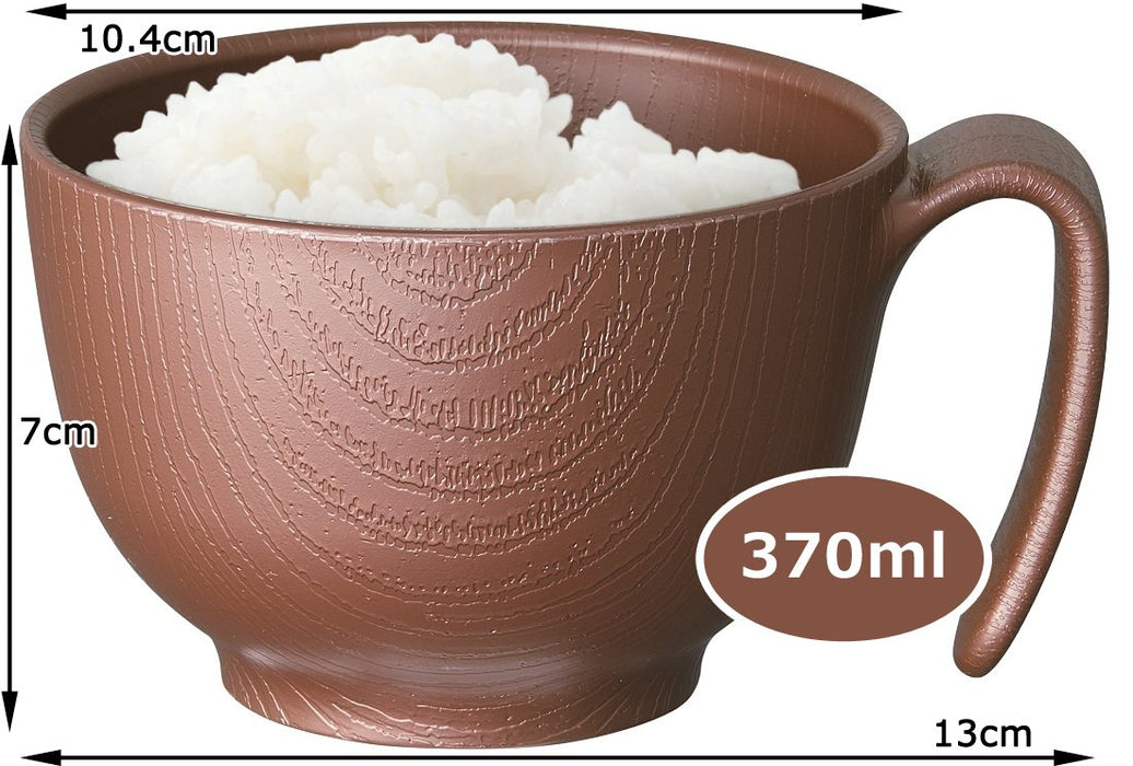 Skater Brown Woodgrain Tea Bowl 370ml w/Handle NBLs1H Made in Japan-Kiichin - The #1 Place for Japanese Goods in Your Hand!