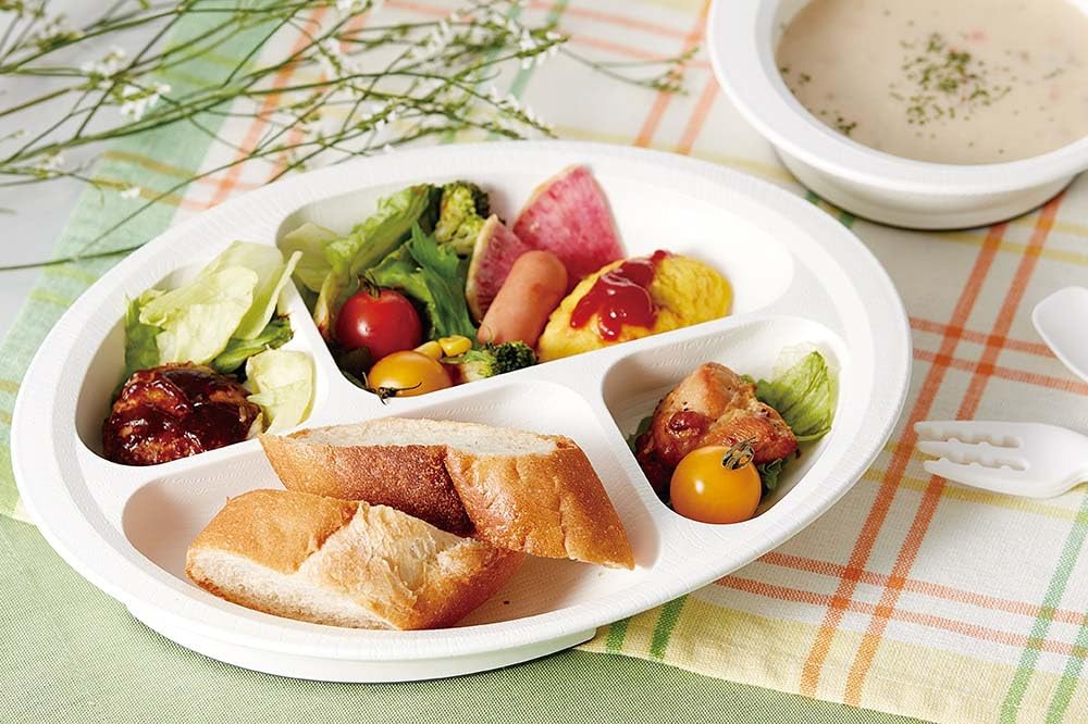 Skater NLPS1-A Wood Grain Divider Plate Cream Made in Japan-Kiichin - The #1 Place for Japanese Goods in Your Hand!