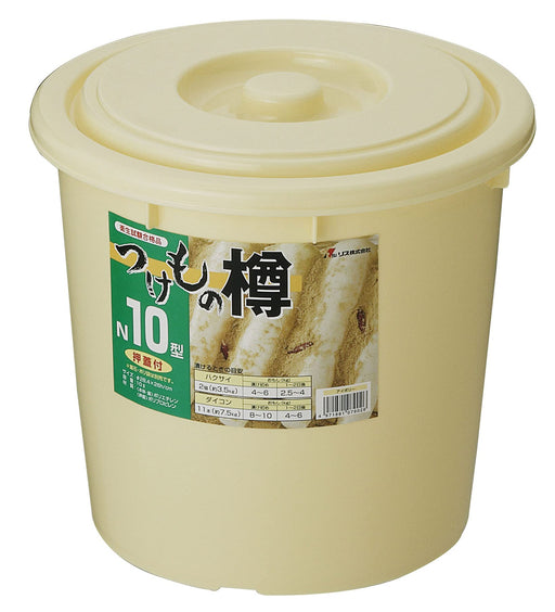 Squirrel 10L Ivory Round Pickles Barrel - Made In Japan - Sanitary Test Passed-Kiichin - The #1 Place for Japanese Goods in Your Hand!