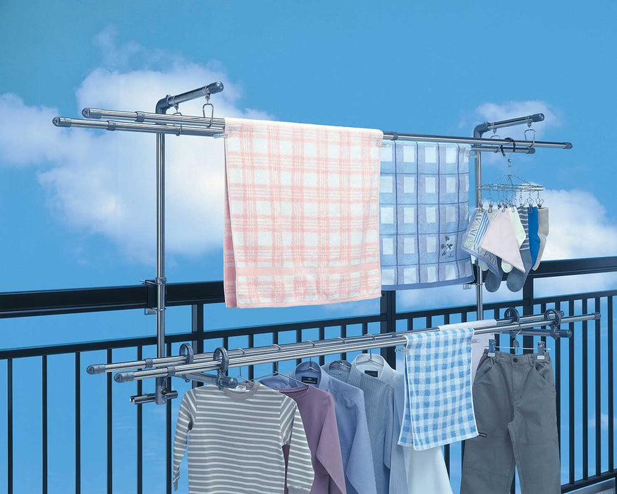 Sekisui Resin Stainless Steel Balcony Clothes Stand - DB-502-Kiichin - The #1 Place for Japanese Goods in Your Hand!