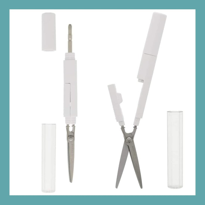Sun-Star Stationery White Stickyle Tasno Scissors - Japanese Quality S3720063-Kiichin - The #1 Place for Japanese Goods in Your Hand!