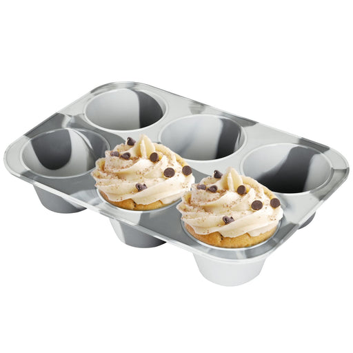 Super Kitchen 6-Cavity Silicone Muffin Mold Plate Cupcake Pan - Non-Stick, Gray-Kiichin - The #1 Place for Japanese Goods in Your Hand!