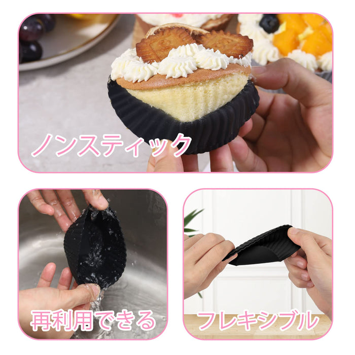 Super Kitchen Large Silicone Muffin Mold - 12 Non-Stick Cupcake Cups-Kiichin - The #1 Place for Japanese Goods in Your Hand!