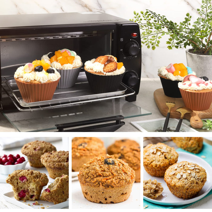 Super Kitchen Large Silicone Muffin Mold - 12 Non-Stick Cupcake Cups-Kiichin - The #1 Place for Japanese Goods in Your Hand!