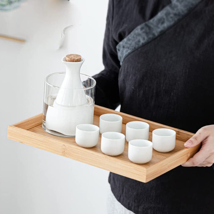 Sxrc 9-Piece Japanese Sake Set - Warming Bowl, Tokkuri, 6 Cups, Tray, Whiskey Bottle Barware-Kiichin - The #1 Place for Japanese Goods in Your Hand!