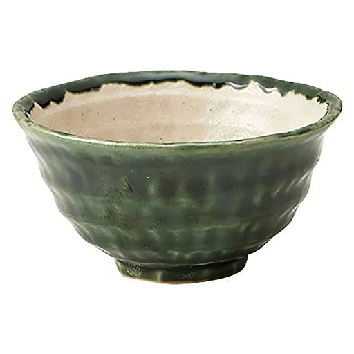 Mino Ware Porcelain Tempered Rice Bowl Oribe 12Cm - Premium Quality for Your Dining Experience-Kiichin - The #1 Place for Japanese Goods in Your Hand!